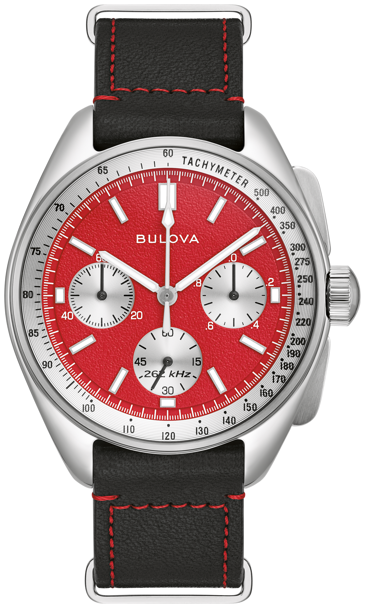 Red Dial Stainless Steel Combination Bracelet/Strap Lunar Pilot